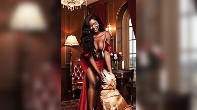 Busty Ebony Goddess Alone - AI